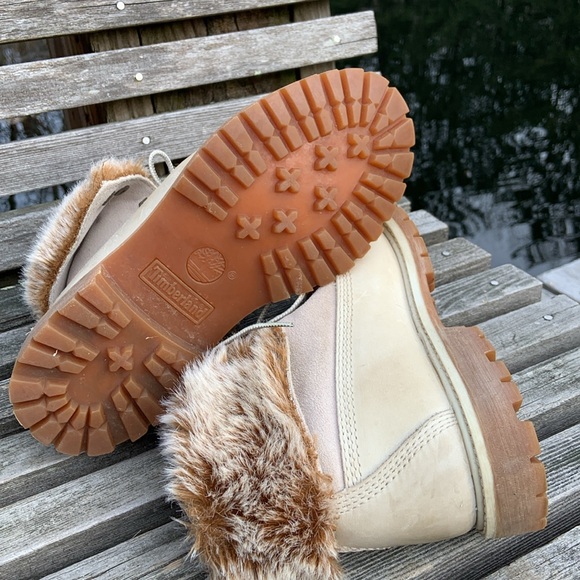 Timberland Faux Fur Fold Down Boots Size 7 - Picture 9 of 10